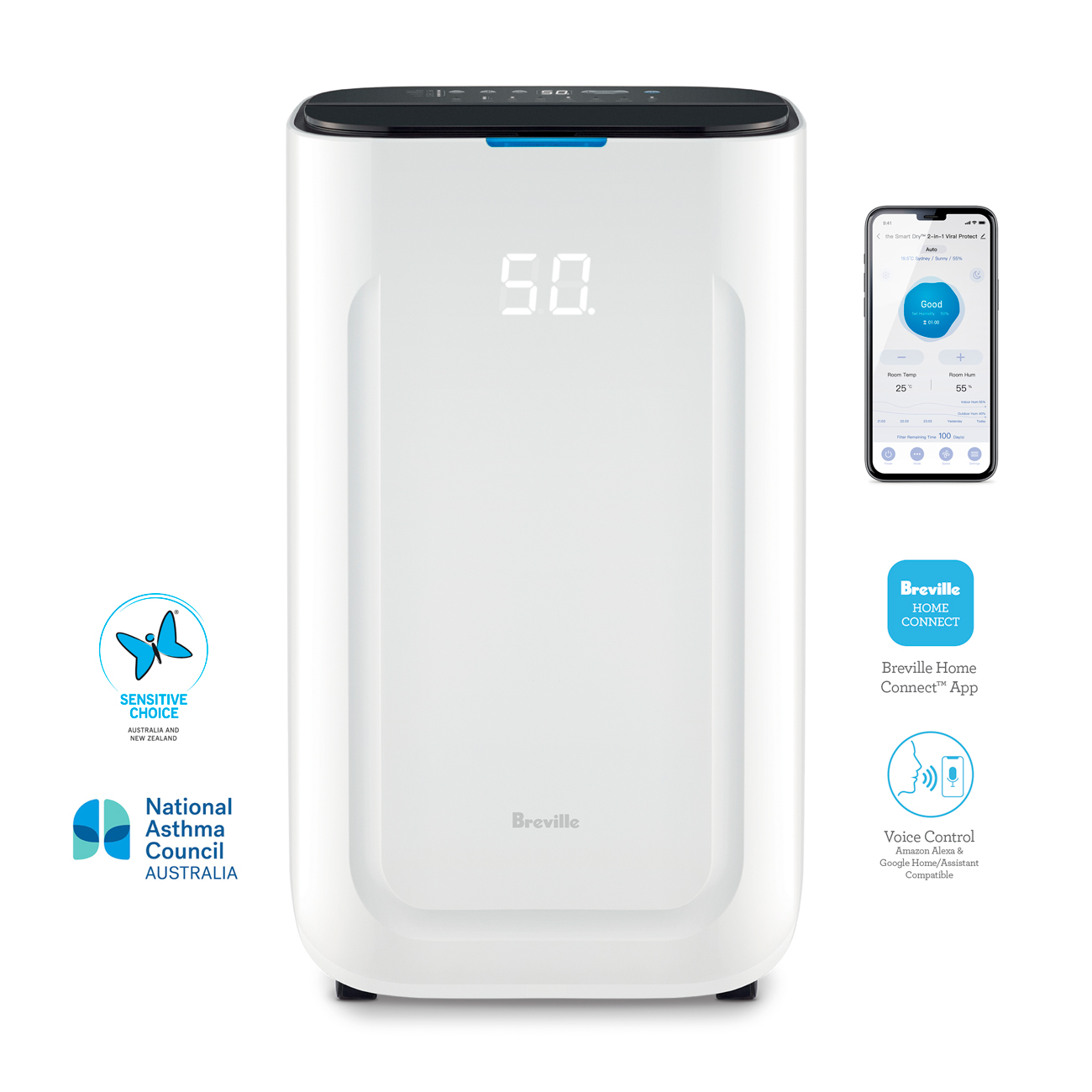 the Smart Dry™ 2-in-1 Viral Protect Dehumidifier
