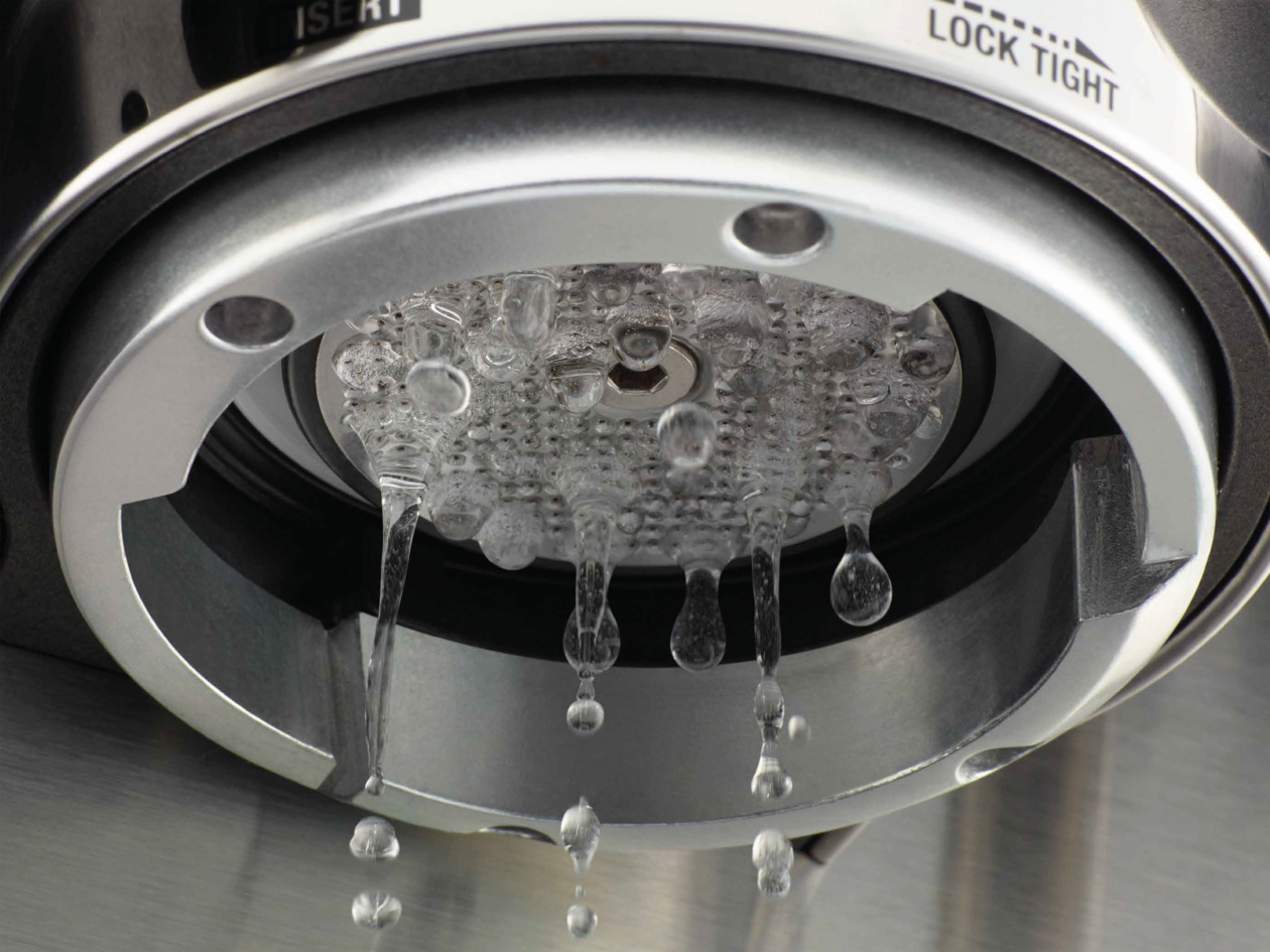 Dripping water to demonstrate cleaning process