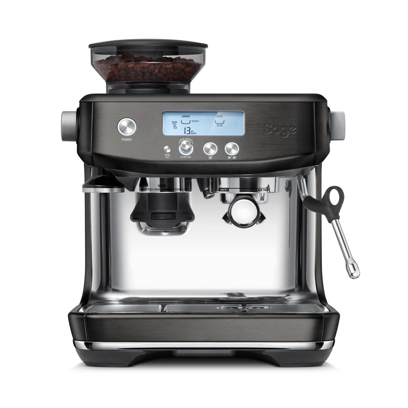 SAGE (SAE) the Barista Pro SES878 Bean to Cup Coffee Machine - Black Stainless Steel