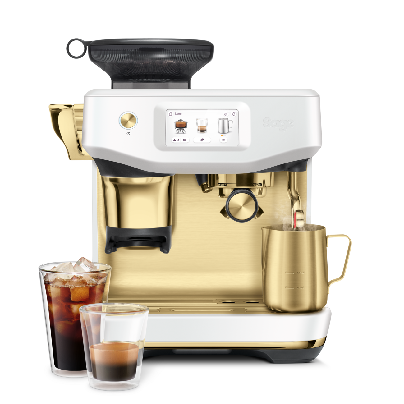 Sage Sea Salt Brass The Barista Touch™ Impress – With Cold Extraction