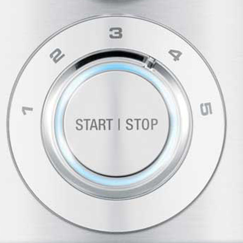 Start/stop button and variable speeds (1 to 5).