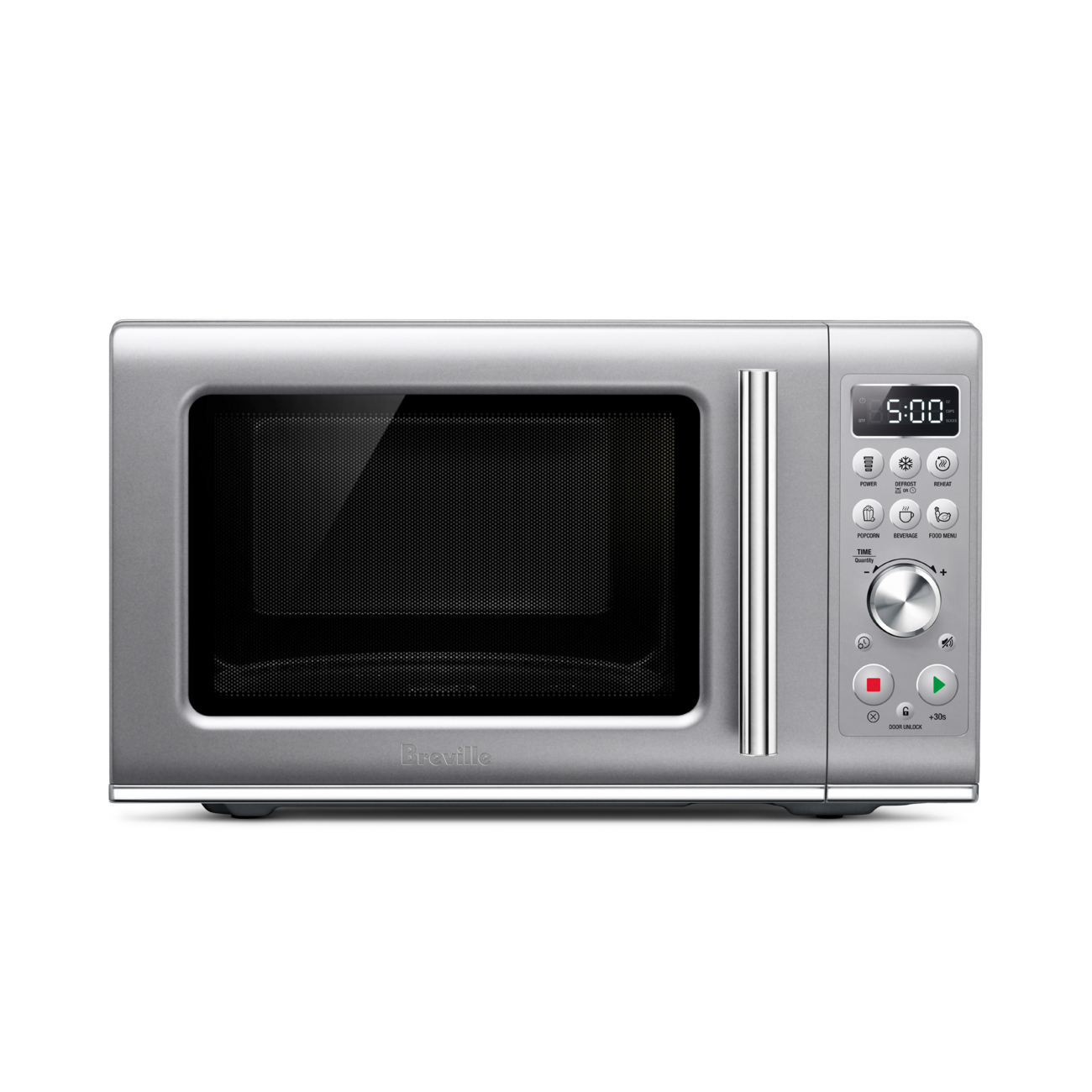 Breville The Compact Wave Soft Close 0.9 Cu. Ft. Silver Microwave