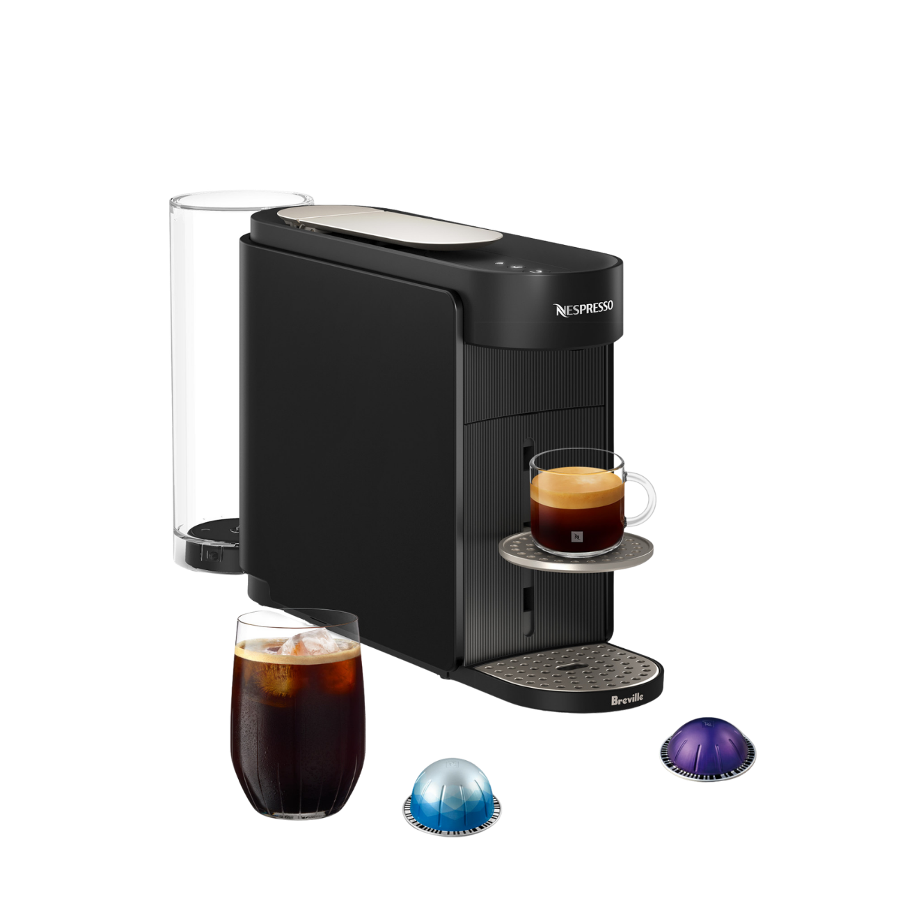 Machine À Café Et Espresso À Dosettes Vertuo Up De Nespresso Par Breville- Noir Encre