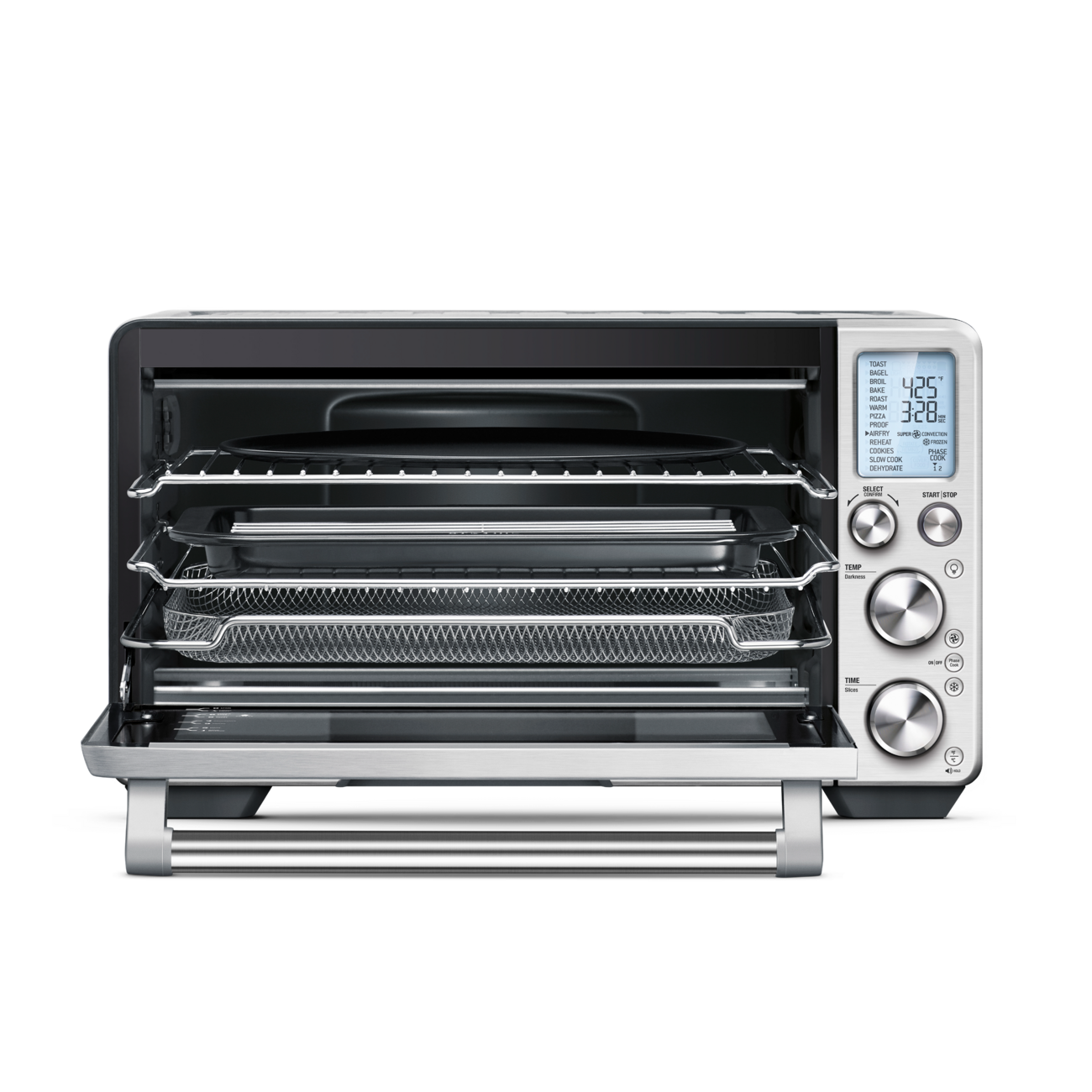 Open Smart Oven® Air with trays inside