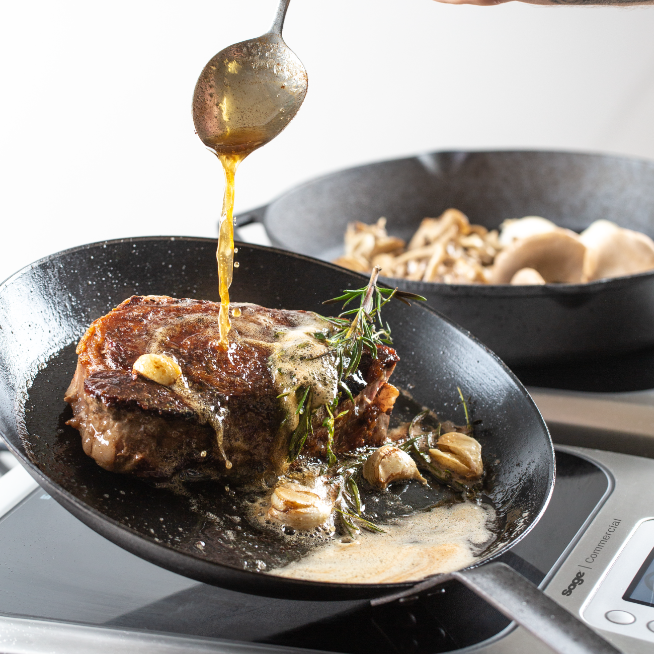 Person adjusting temperature dial of the precision cooker.