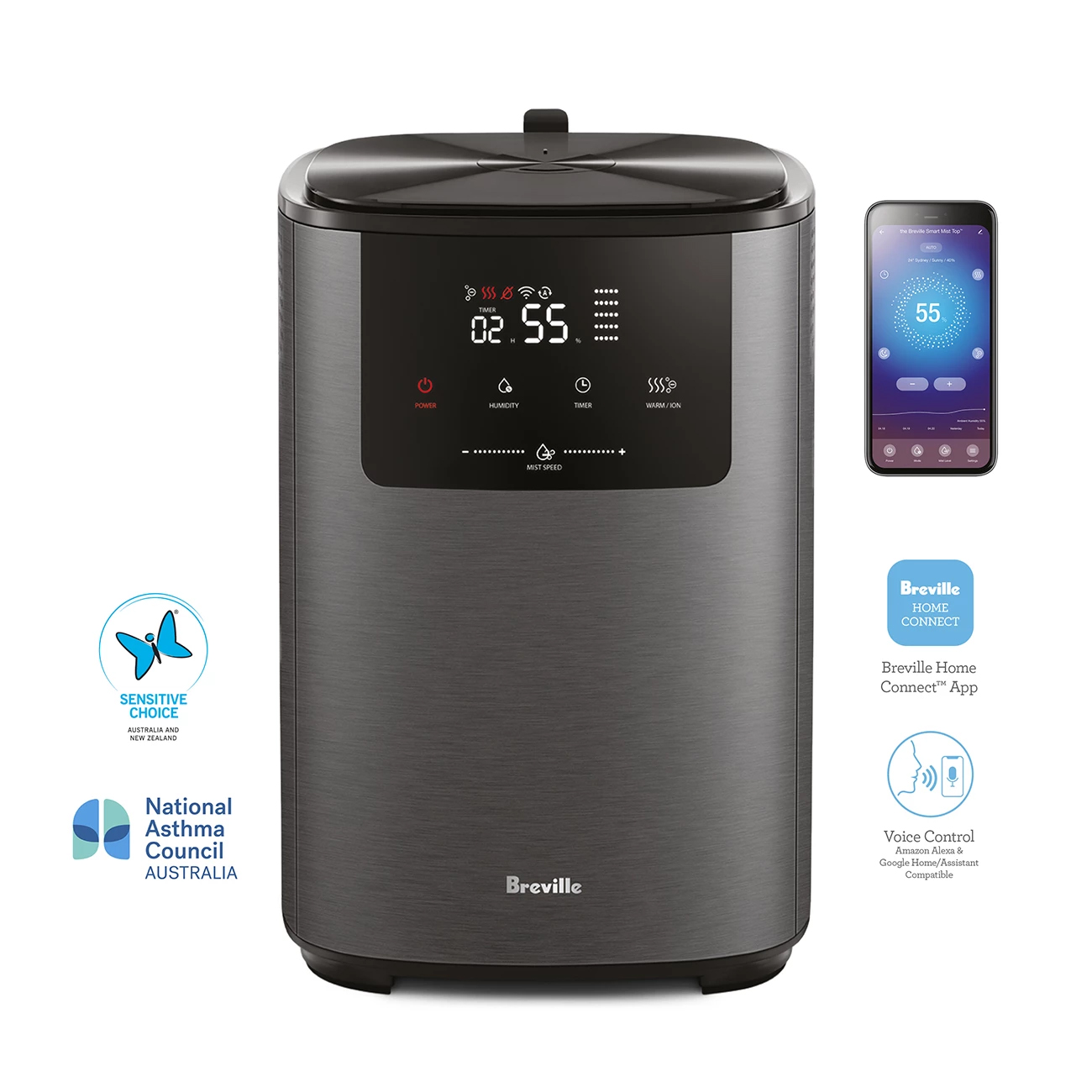 Breville the Smart Mist Top™ Connect Humidifier LAH508GRT