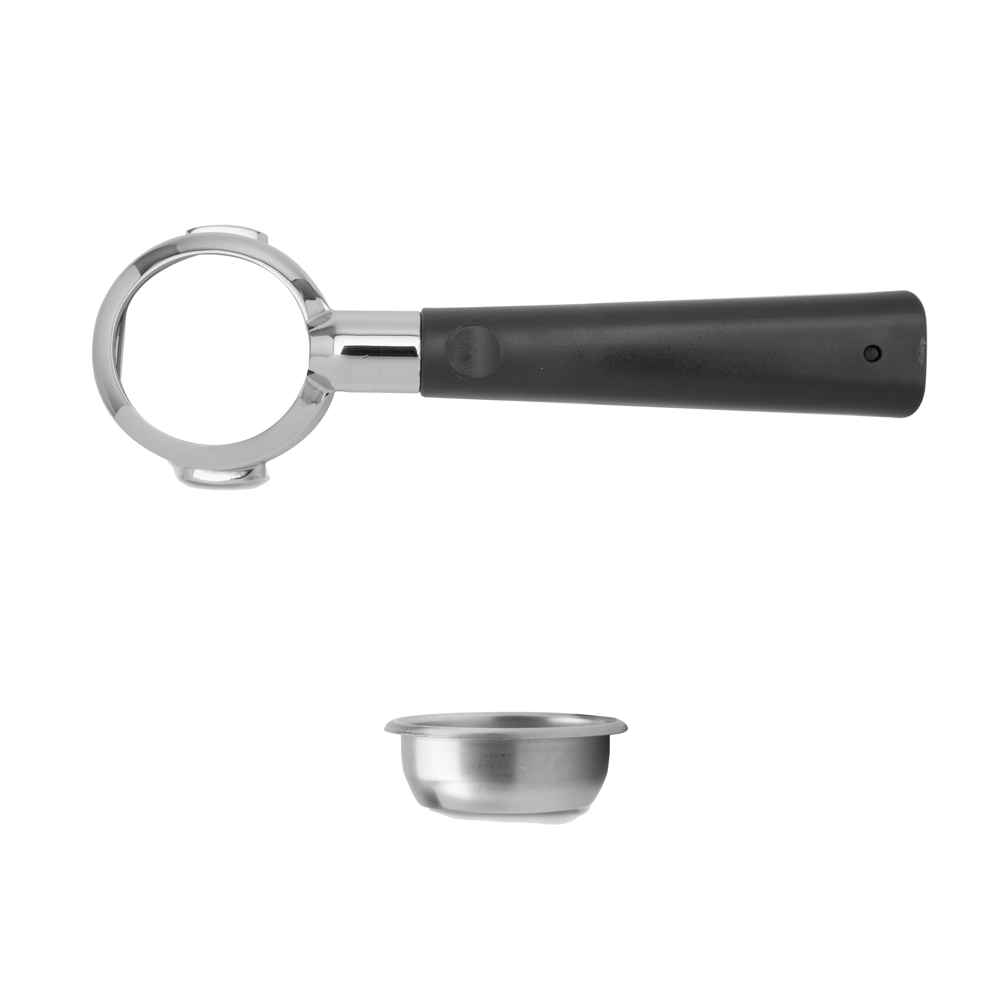 Portafiltro bottomless, manico di design