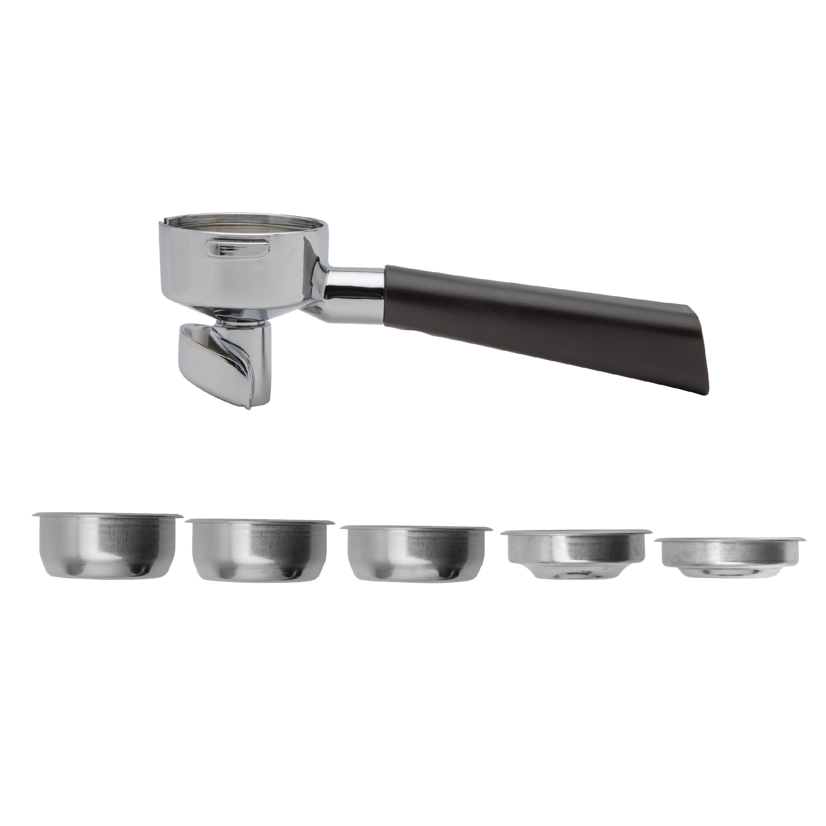 Siebträger 2er Auslauf , brauner Designgriff - Thumbnail 4