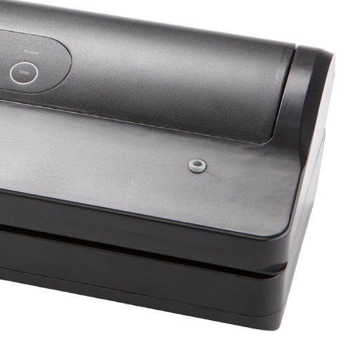 A close-up of the external vacuum port.